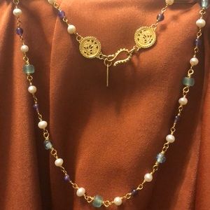Byzintine Bead and Pearl Necklace